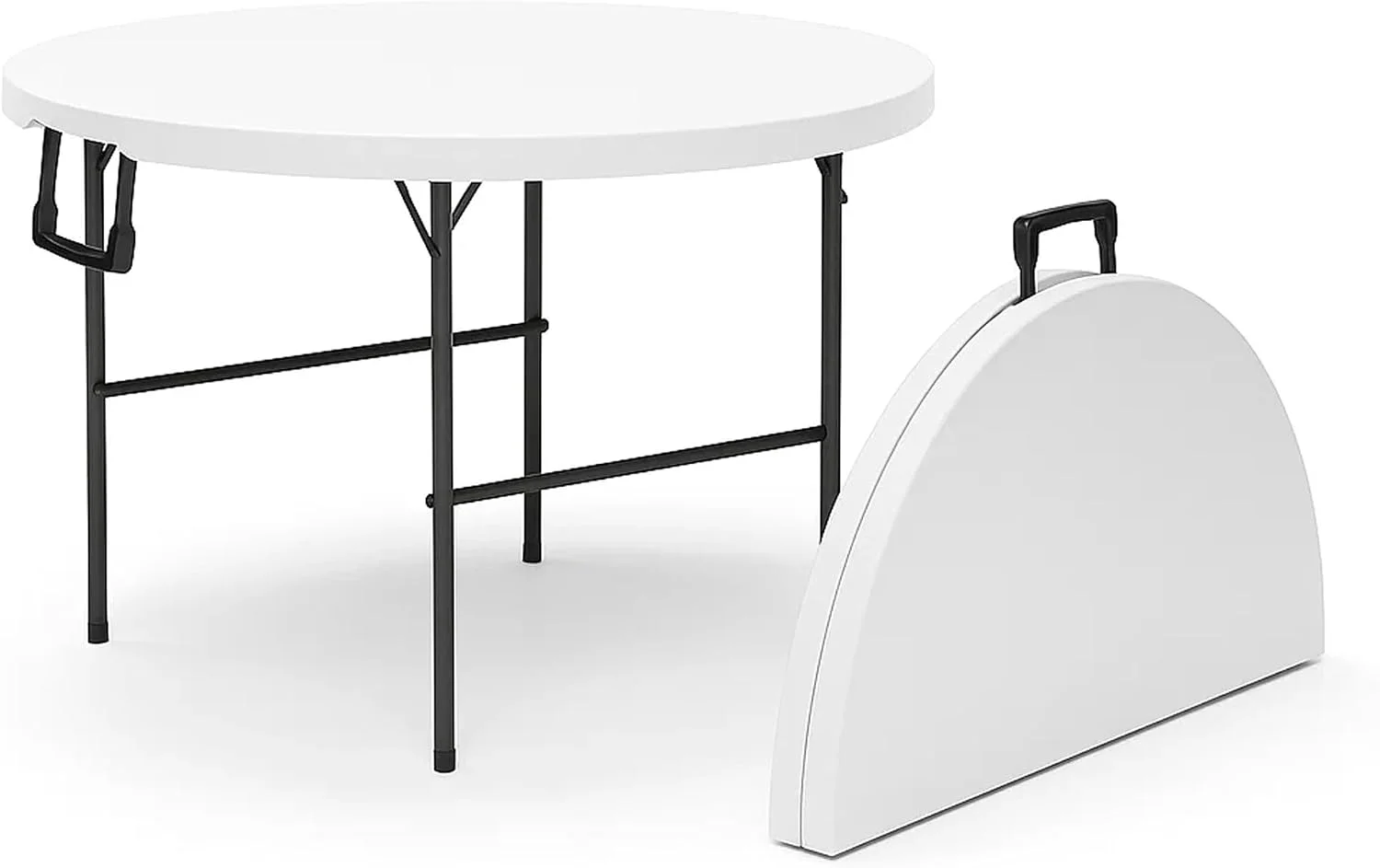 Modern Space 8 Feet Foldable Table with Built in Handle & Steel Legs, Heavy Duty Portable - Image 11