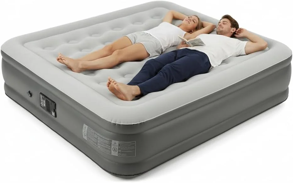 California King Size Air Mattress with Built-in USB Rechargeable Pump, 992 lbs Max Support Inflatable - Image 3