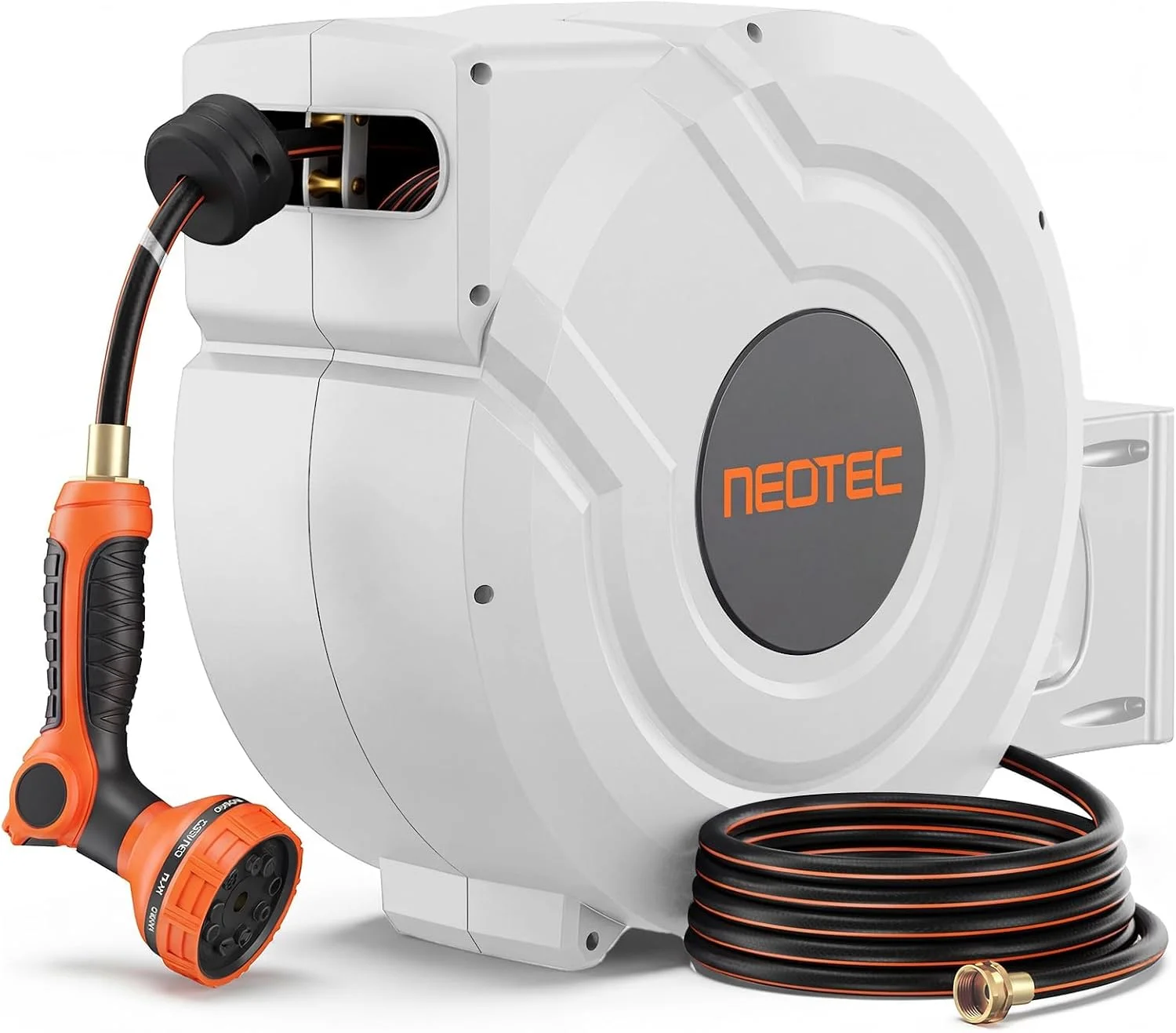 in 100ft Retractable Garden Hose Reel with Any-Length Lock Slow Auto Rewind Heavy Duty Water Hose Reel With - Image 2