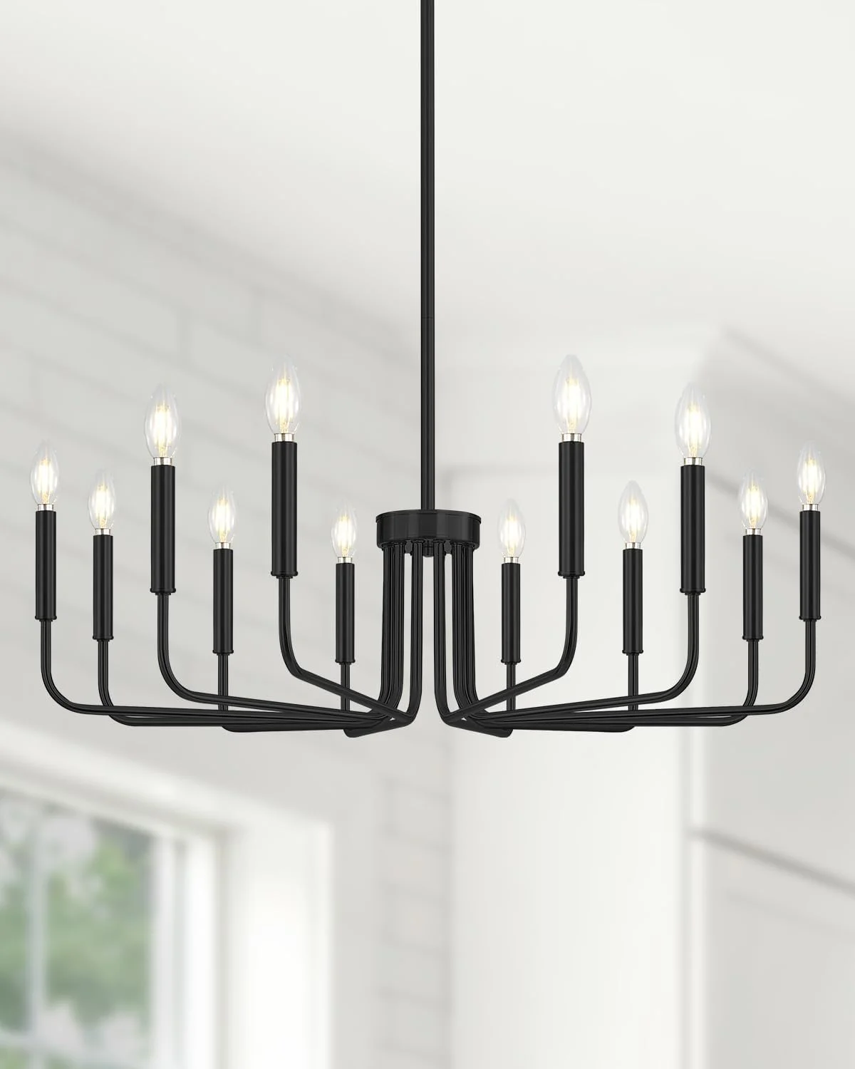 6 Light Champagne Bronze Chandelier, Farmhouse Chandelier for Dining Room Light Fixture Hanging - Image 4