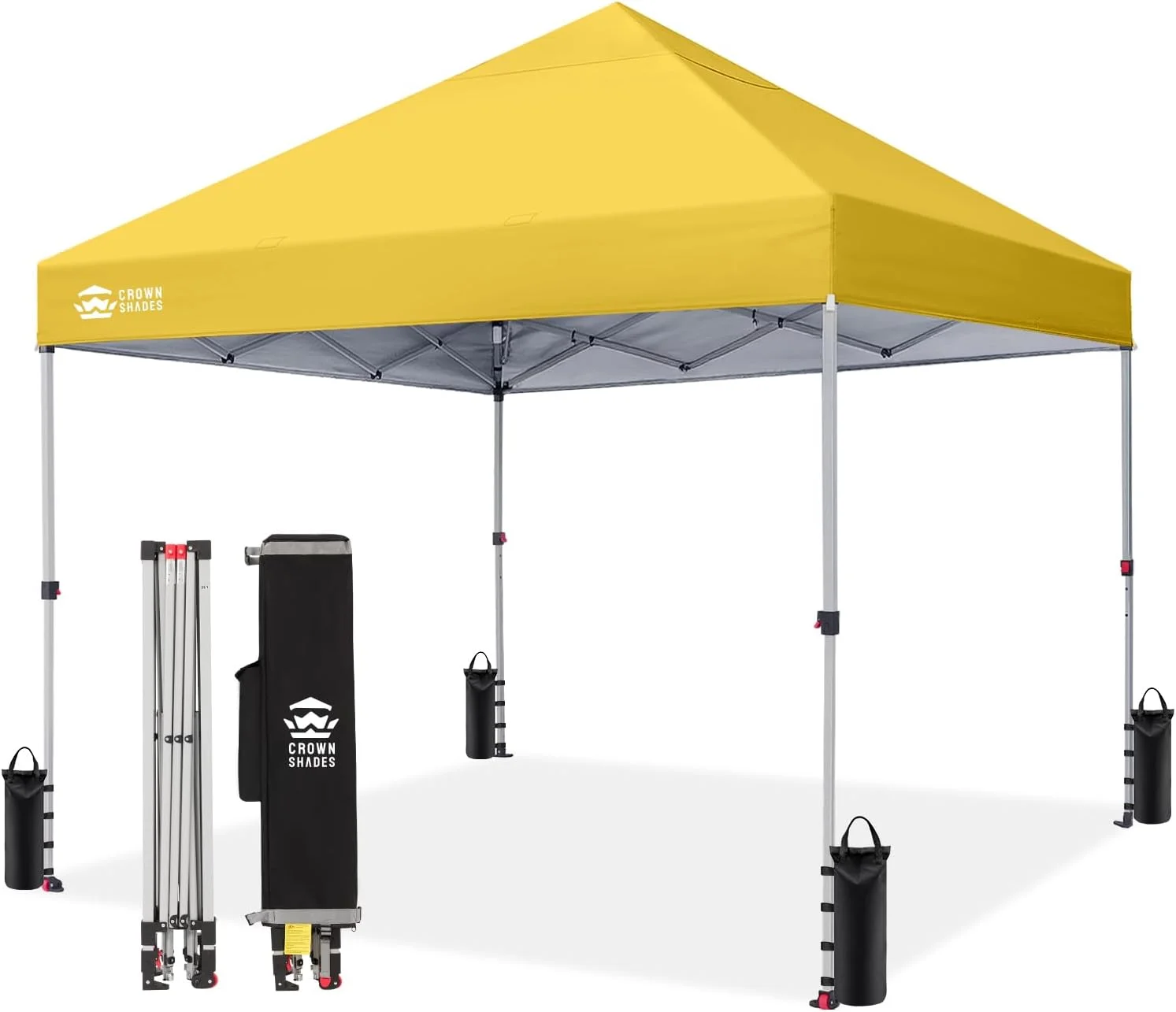SHADES 10x10 Pop Up Canopy, Patented CenterLok One Push Tent Canopy, 8 Stakes, 4 Ropes (10x10 - Image 6