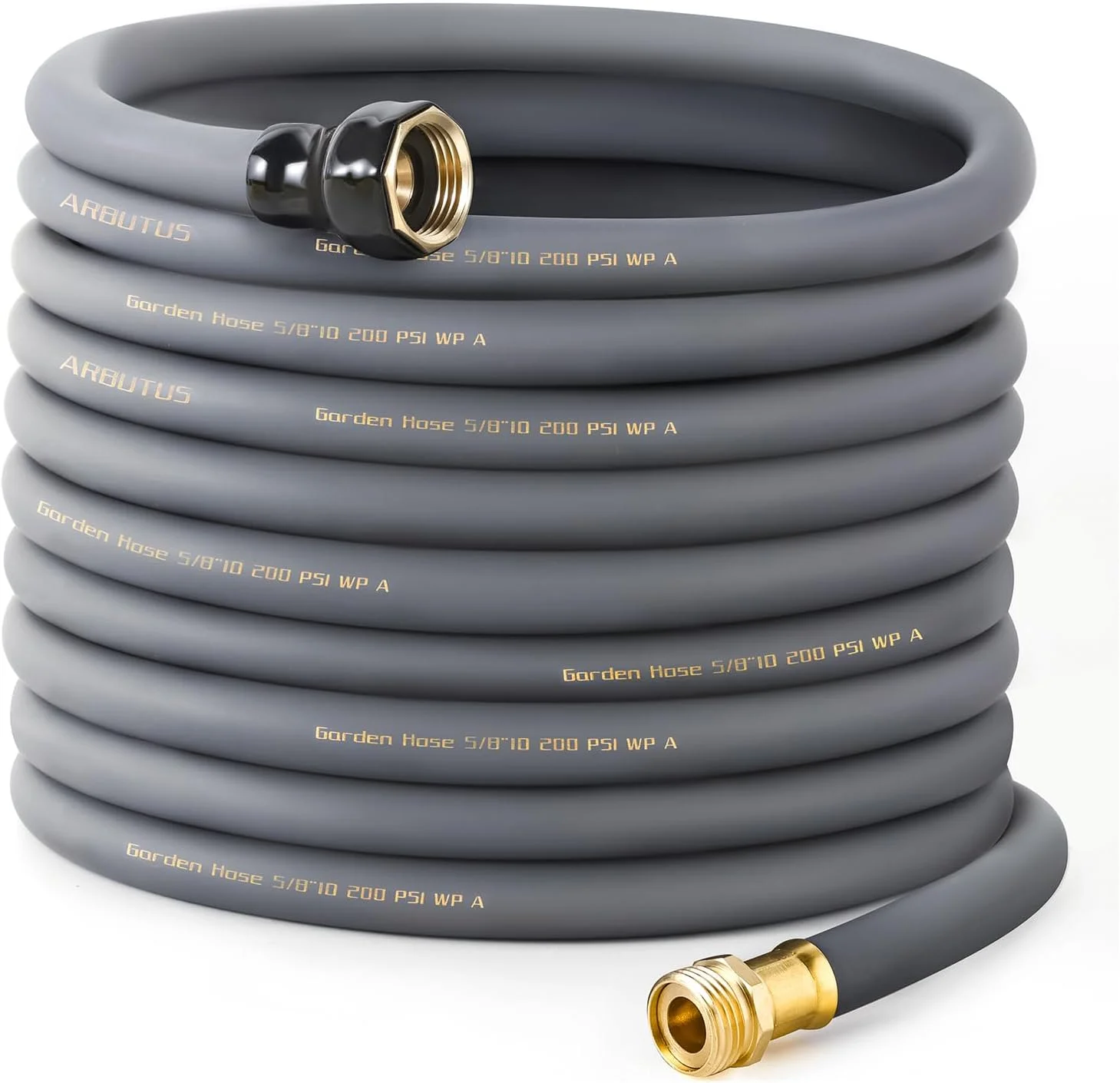 Hose 5/8 x 100ft, Brass Rubber Heavy Duty Water Hose 600 PSI Burst Pressure - Image 2