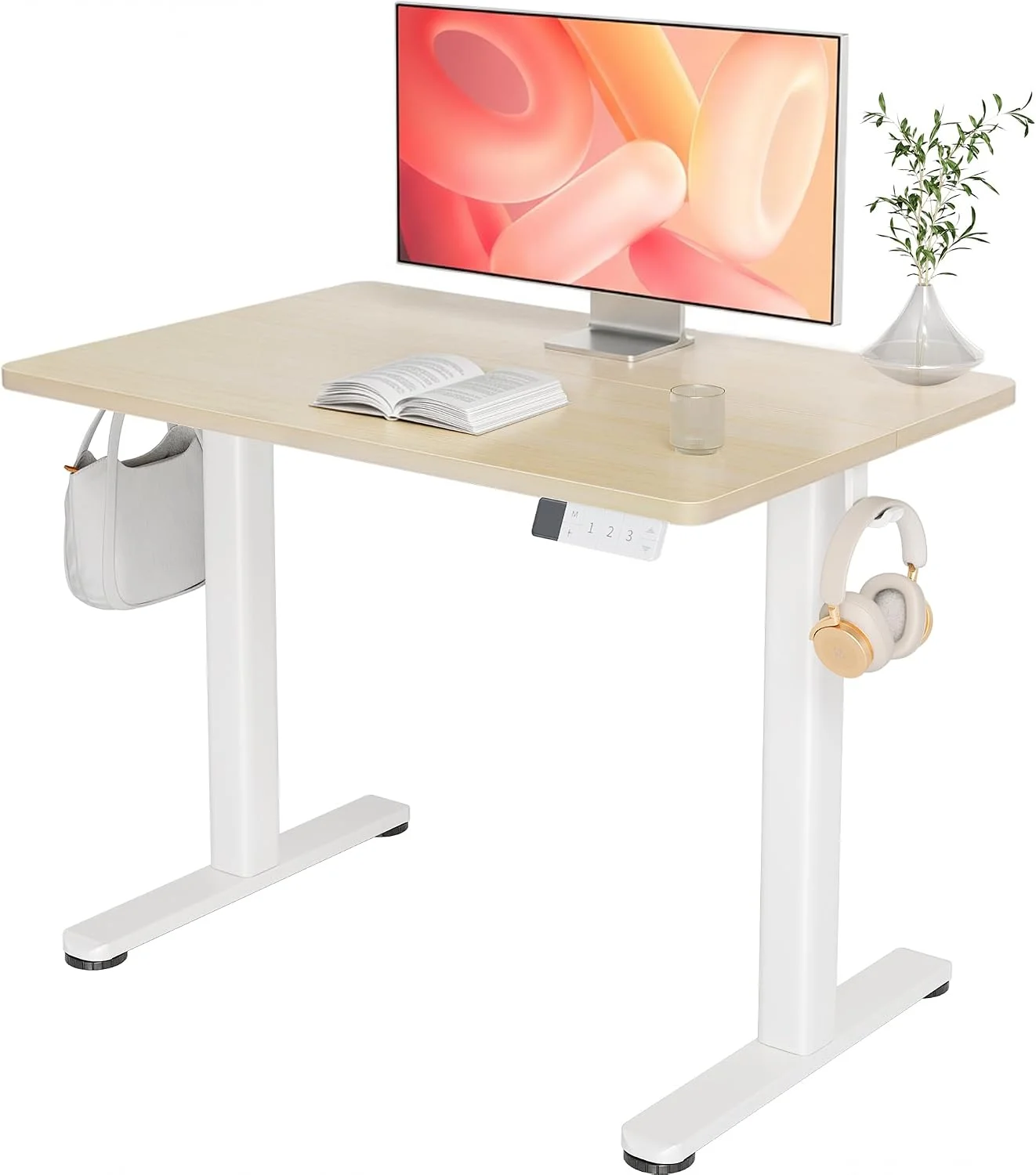 Electric Standing Desk, Adjustable Height Stand up Desk, 24x48 Inches Sit Stand Home Office Desk with Splice - Image 2