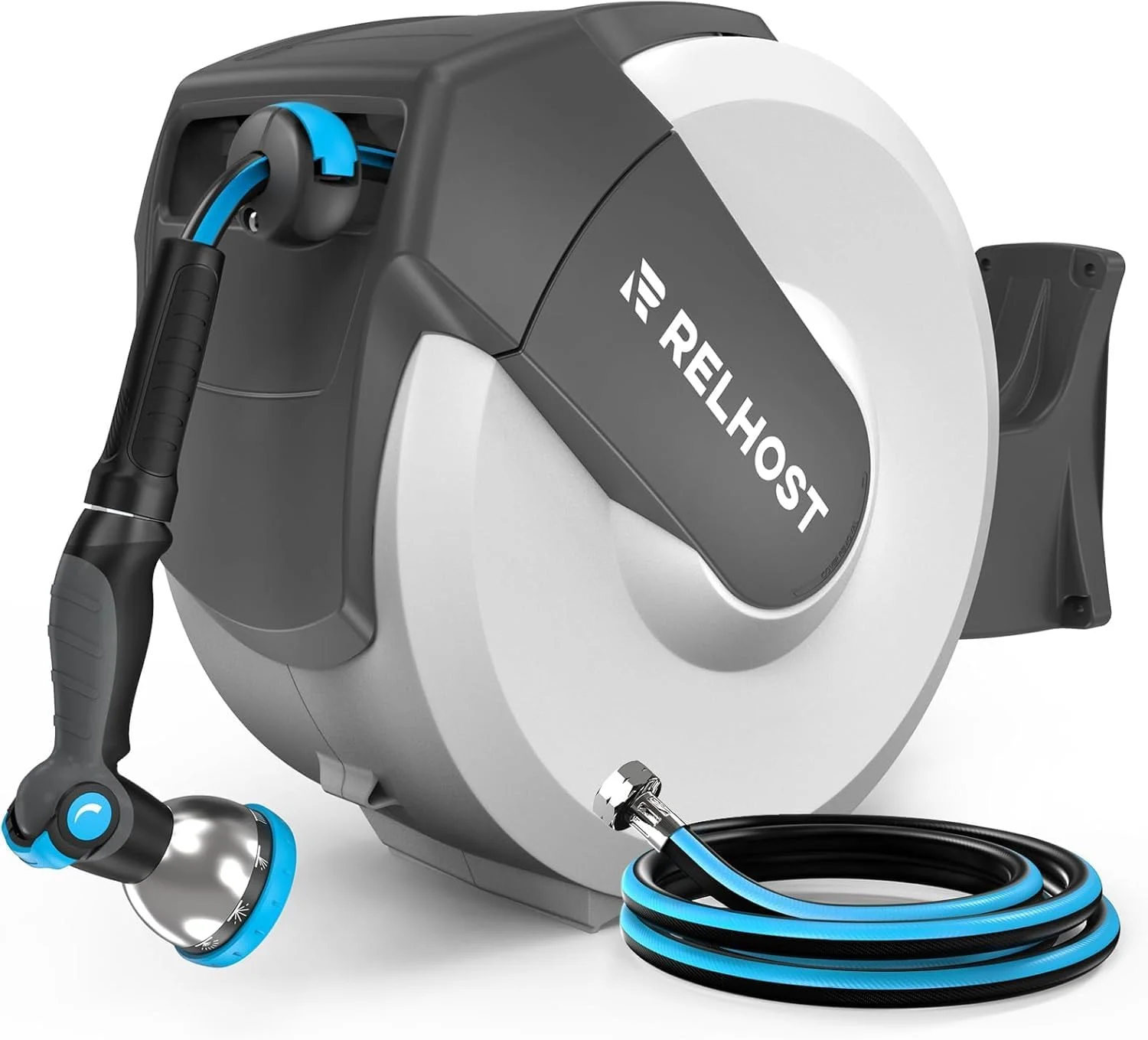 Retractable Garden Hose Reel, 5/8 in x 100 ft Wall Mount Heavy Duty Hose Reel with Any-Length Lock - Image 2