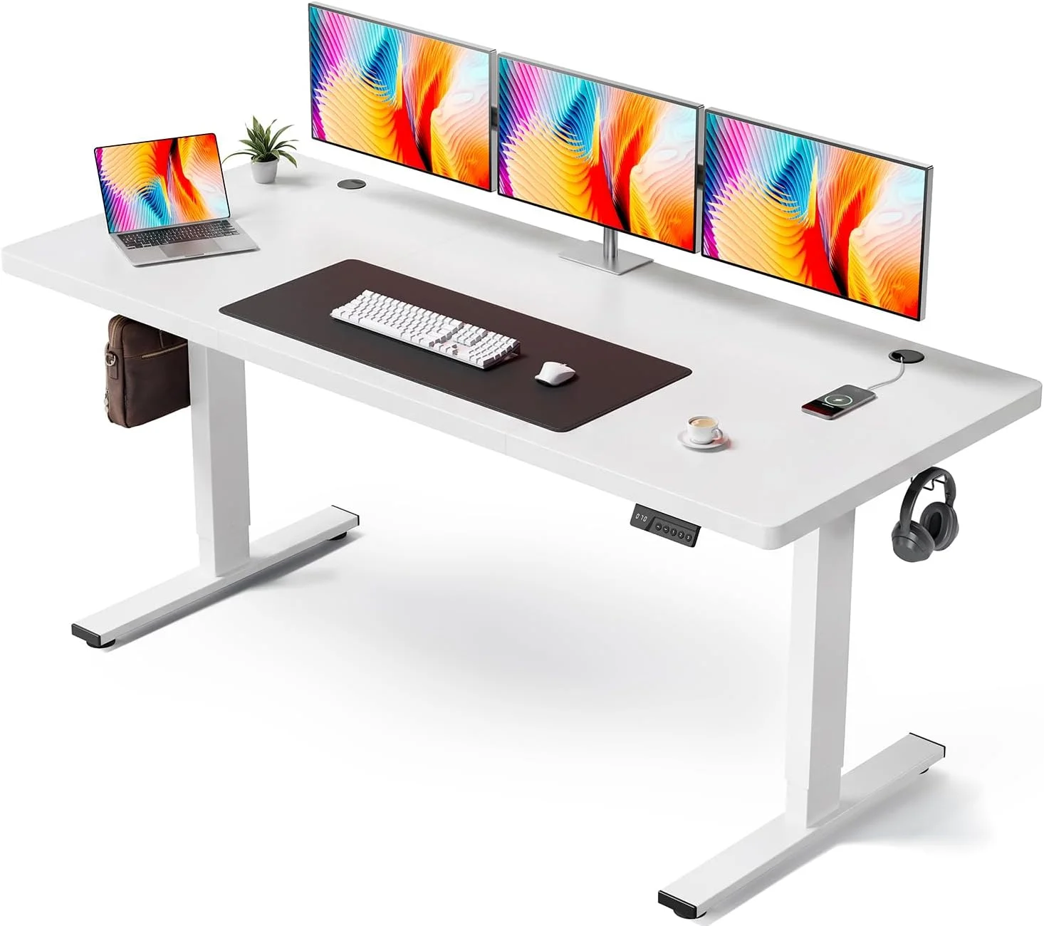 Electric Standing Desk Adjustable, 60x28 Inch Sit Stand Desk with 1 Inch Thick Tabletop - Image 9