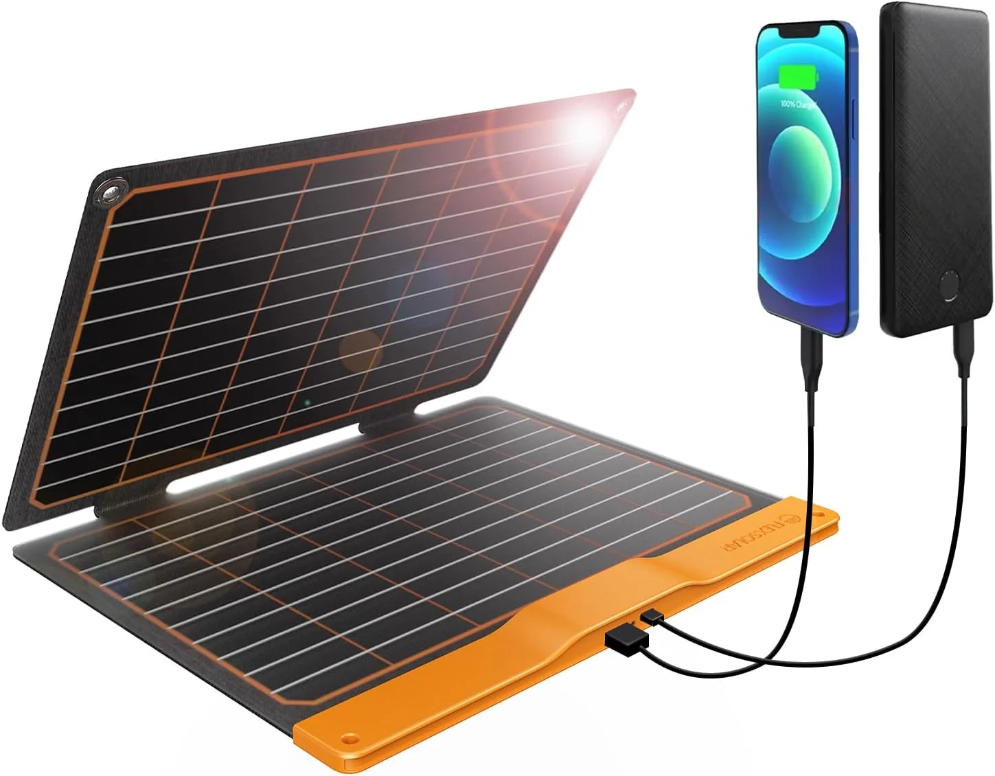 100W Portable Solar Panels Chargers with PD3.0 USB-C, QC3.0 USB-A and DC Outputs Foldable IP67 Waterproof - Image 2