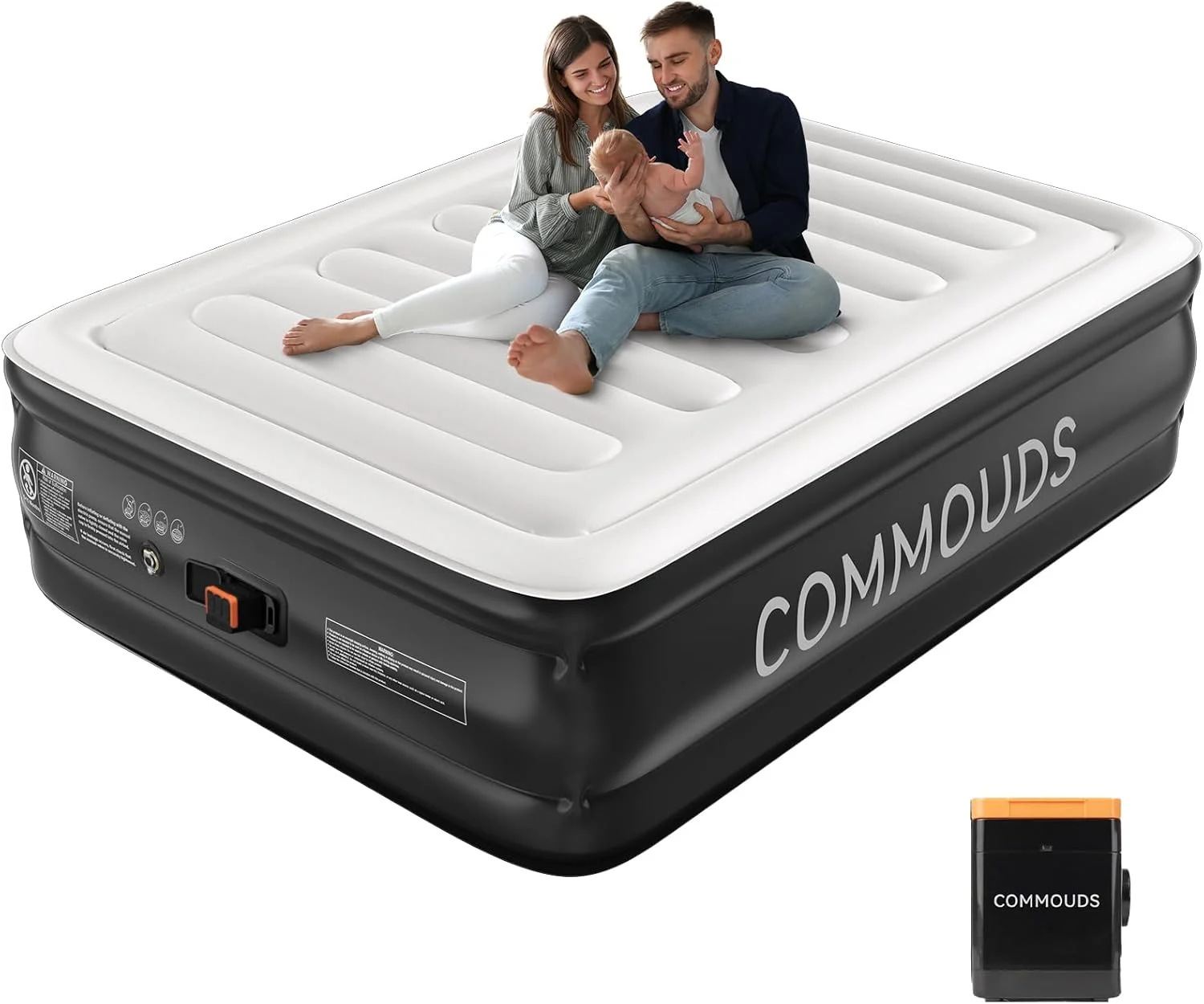 Queen Air Mattress with 2000mAh Battery Powered Pump, 18 Raised Inflatable Mattress, Portable Blow up Mattress - Image 4