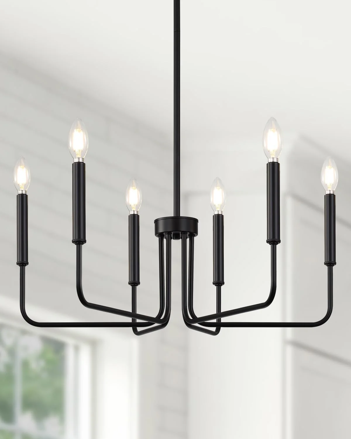 6 Light Champagne Bronze Chandelier, Farmhouse Chandelier for Dining Room Light Fixture Hanging - Image 17