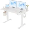 Electric Standing Desk, Adjustable Height Stand up Desk, 24x48 Inches Sit Stand Home Office Desk with Splice