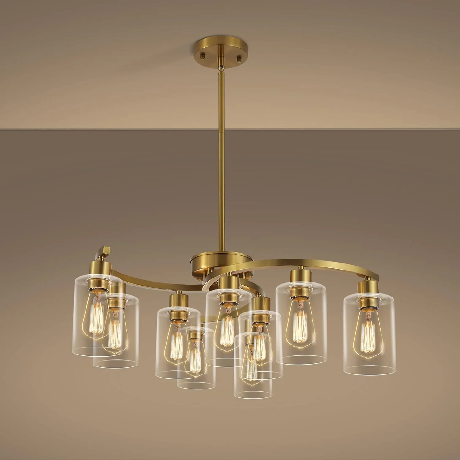 6-Light Modern Farmhouse Black Chandelier, Adjustable Height Hanging Industrial Pendant Lights Kitchen Island - Image 7