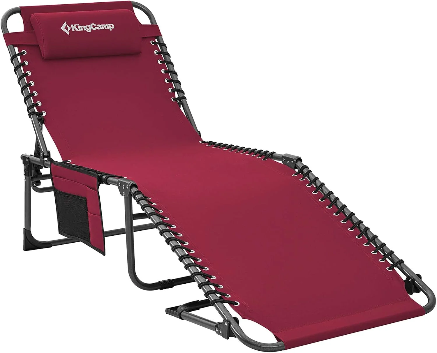Oversized Tanning Chair, Extra-Wide Padded Folding Chase Lounge Chairs Portable Adjustable 5-Position 440lbs - Image 6