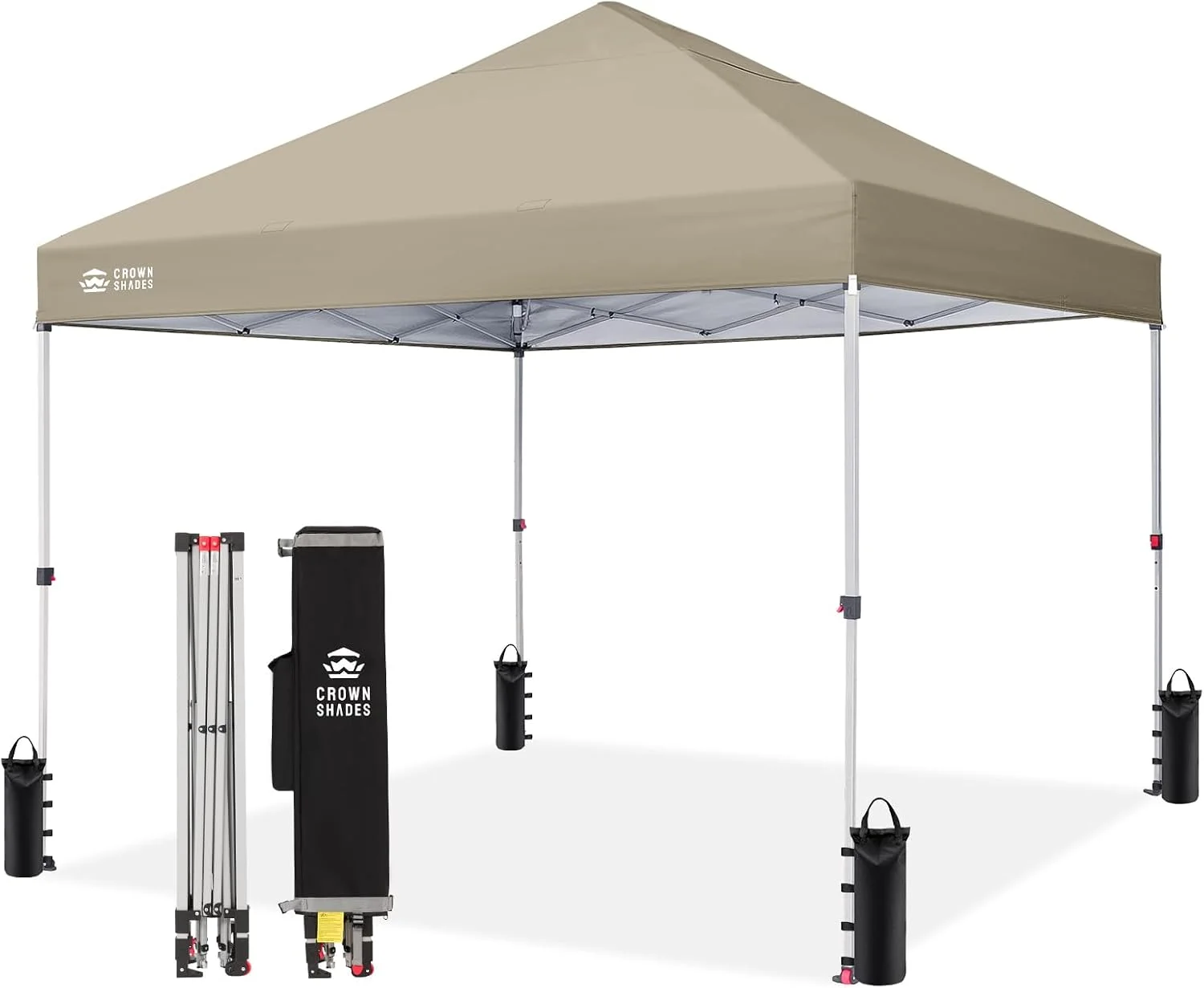 SHADES 10x10 Pop Up Canopy, Patented CenterLok One Push Tent Canopy, 8 Stakes, 4 Ropes (10x10 - Image 11