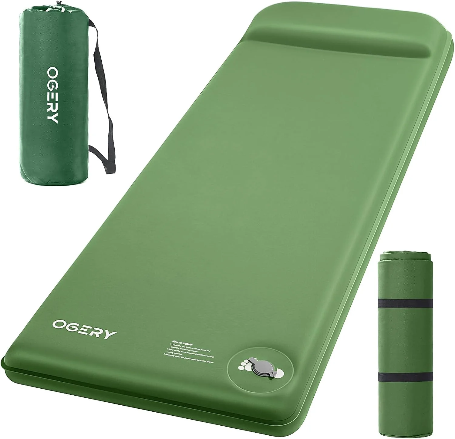 Self-Inflating Sleeping Pad with Built-in Foot Pump, 3 Memory Camping Mattress Pad, Quiet & 9.5 R-Value Insulated - Image 2