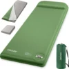 Self-Inflating Sleeping Pad with Built-in Foot Pump, 3 Memory Camping Mattress Pad, Quiet & 9.5 R-Value Insulated