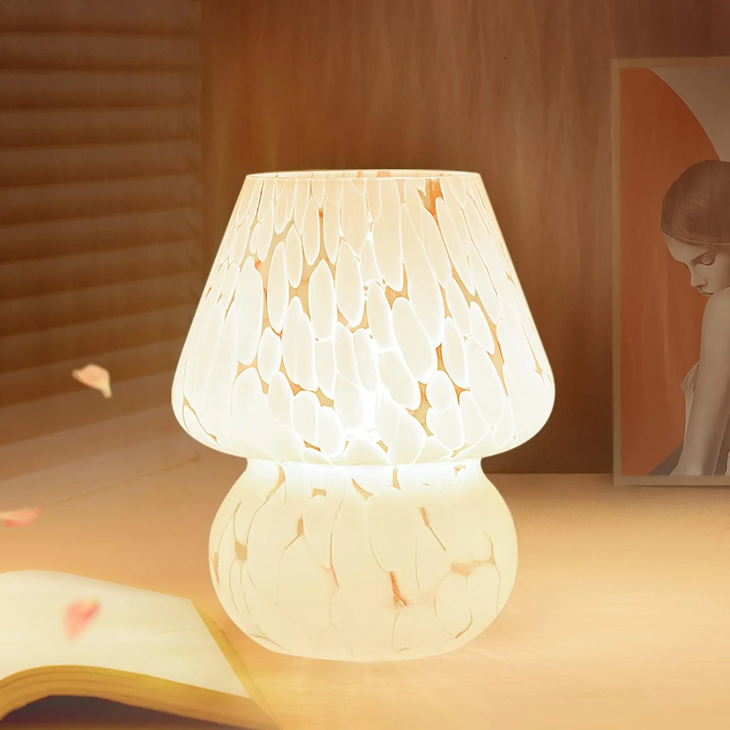 Mushroom Lamp Small Vintage Table Lamp for Bedroom Nightstand, Dimmable - Image 3