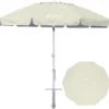 8 Feet Large Beach Umbrella with Sand Anchor Heavy Duty High Wind Portable Outdoor Umbrellas UV 50+ Protection