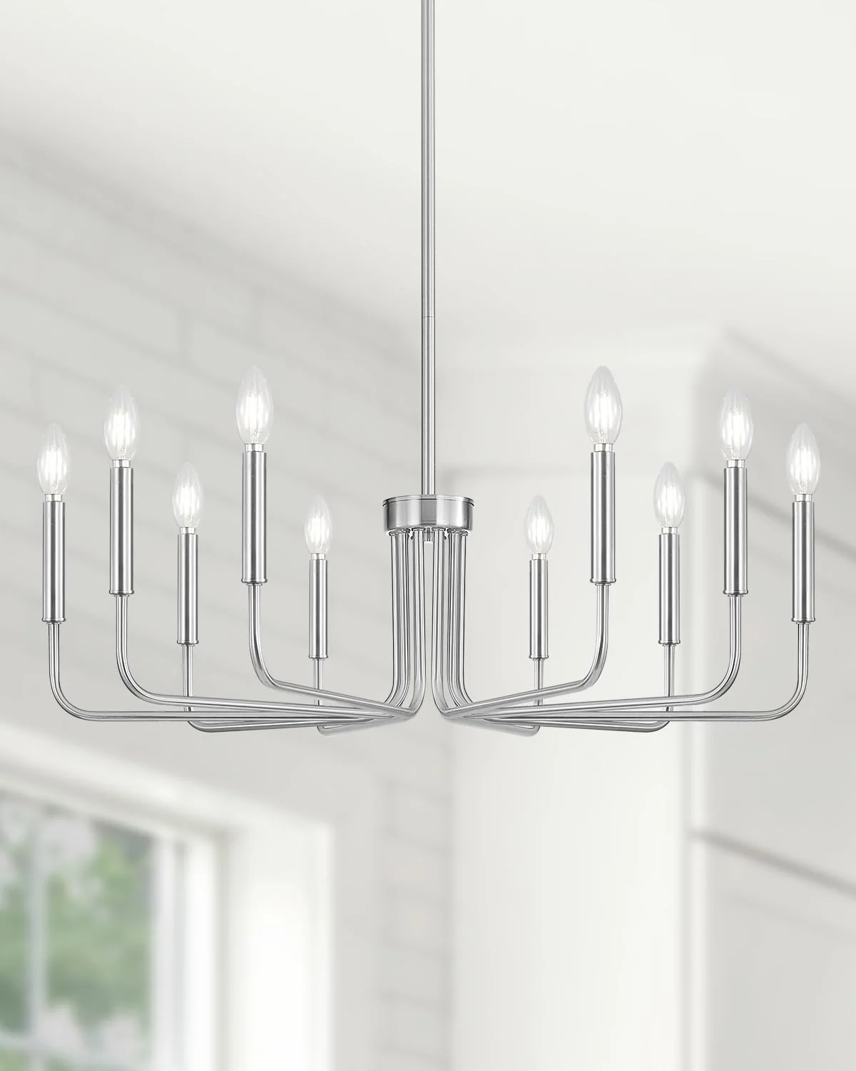 6 Light Champagne Bronze Chandelier, Farmhouse Chandelier for Dining Room Light Fixture Hanging - Image 3