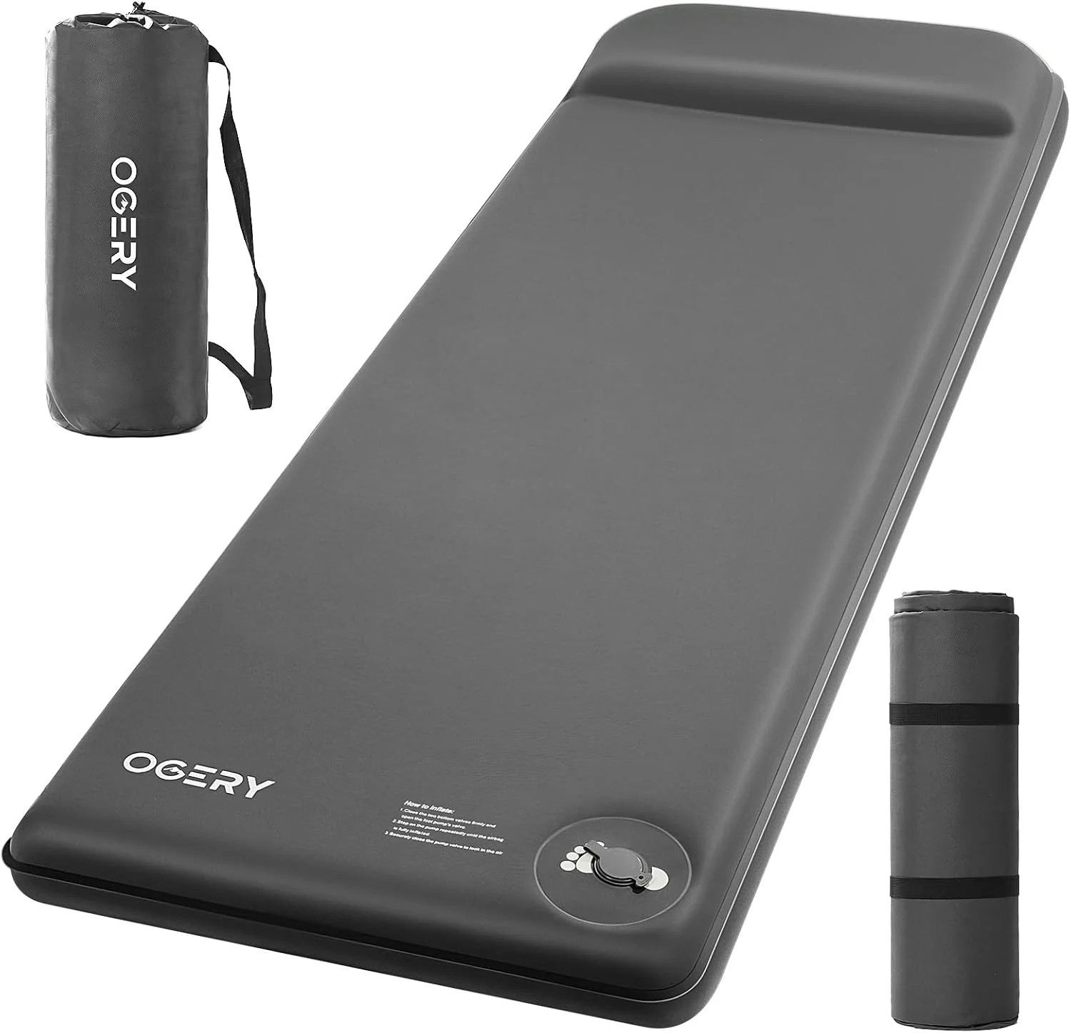Self-Inflating Sleeping Pad with Built-in Foot Pump, 3 Memory Camping Mattress Pad, Quiet & 9.5 R-Value Insulated - Image 3