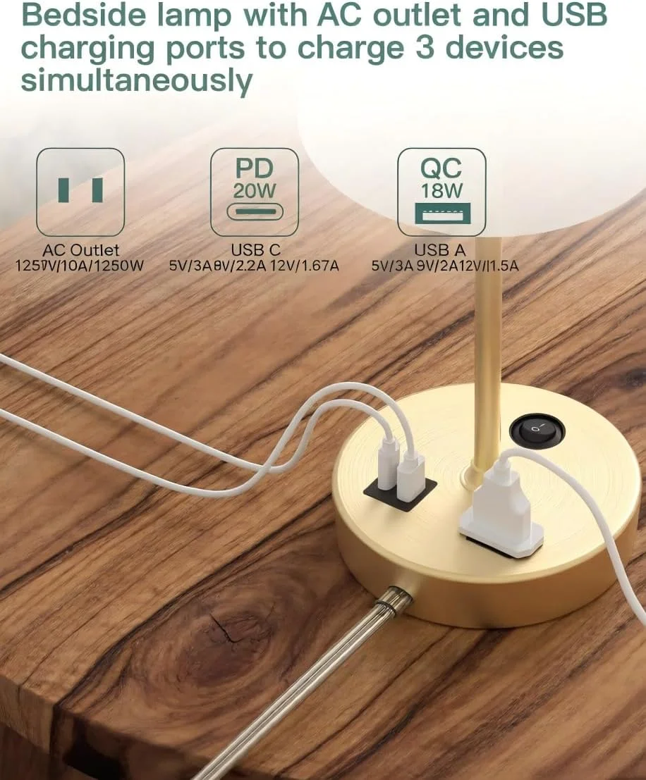 Bedroom Table Lamp, Dimmable - Image 3