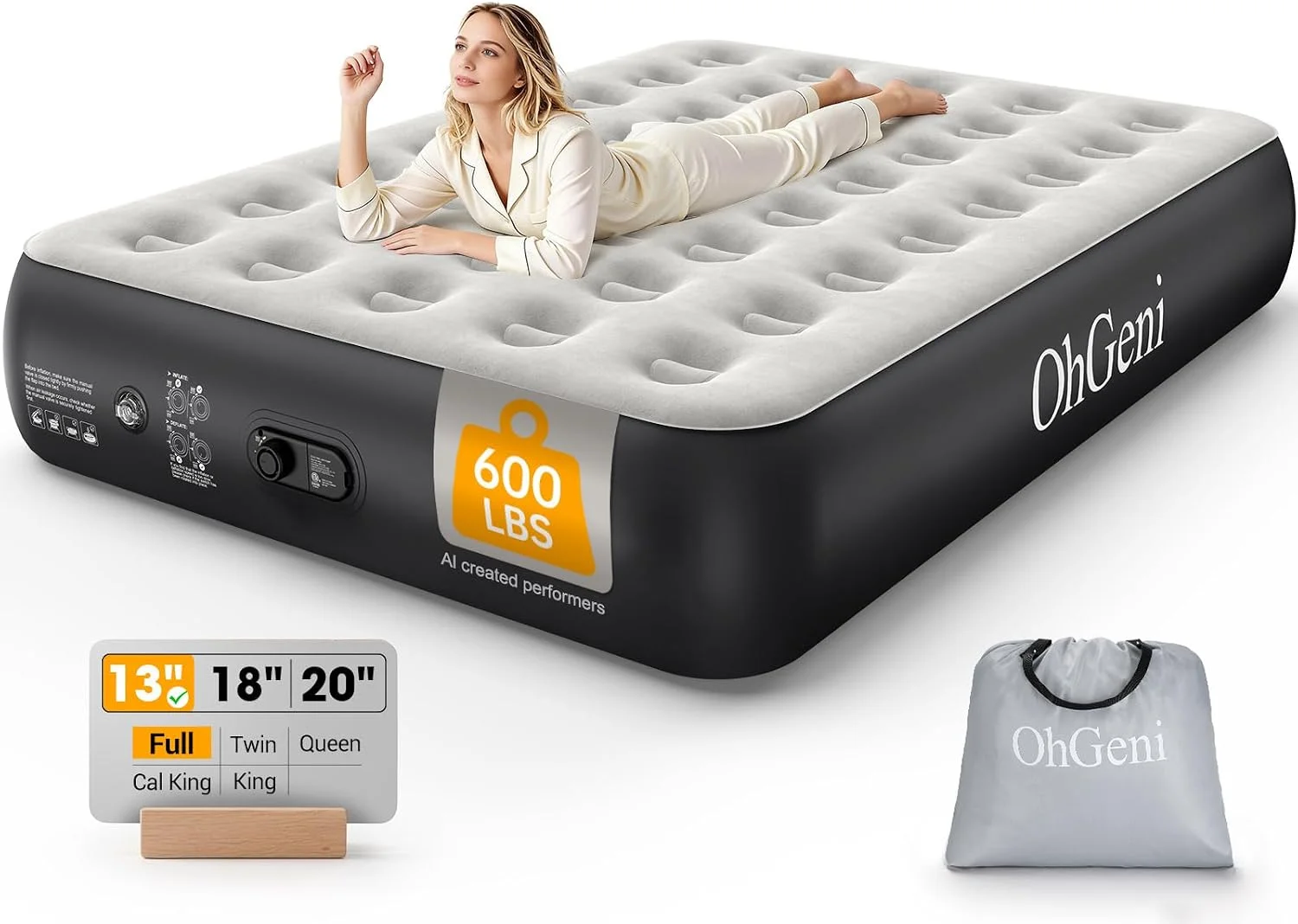 Air Mattress Queen with Built in Pump, 18 Raised Inflatable Blow Up Mattress, Upgraded Surface Portable Bed for - Image 11