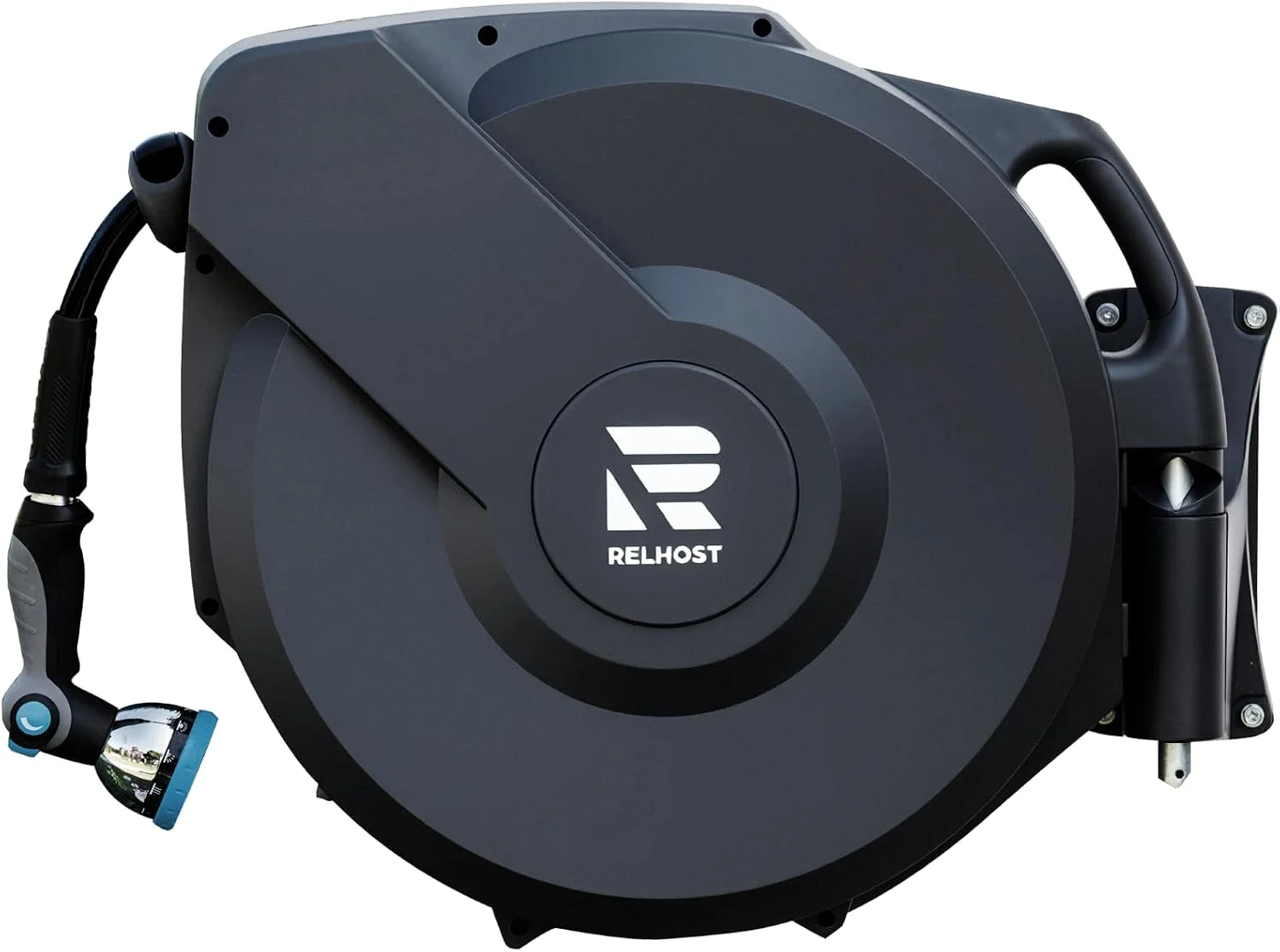 Retractable Garden Hose Reel, 5/8 in x 100 ft Wall Mount Heavy Duty Hose Reel with Any-Length Lock - Image 3