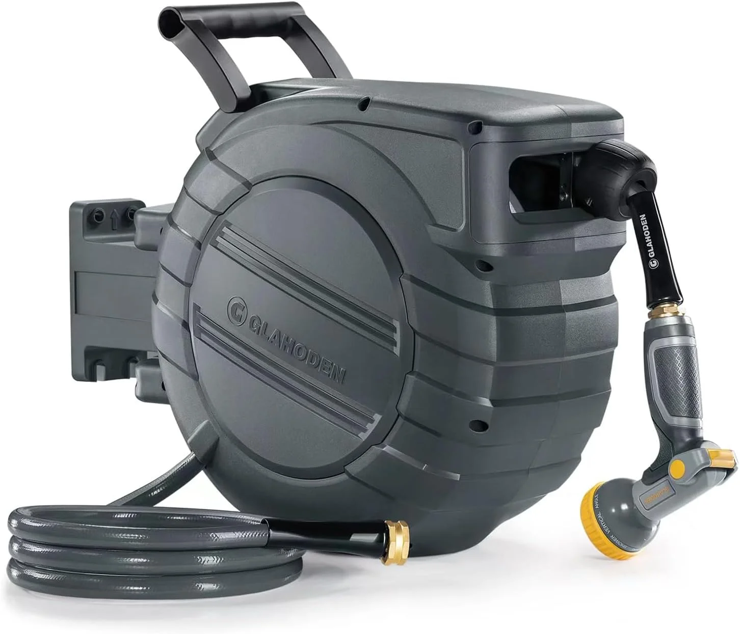 Retractable Garden Hose Reel 5/8 in x 65 ft, 2025 Upgraded Dual Ratchet Lock UV & Freeze Protection Brass Seal - Image 2