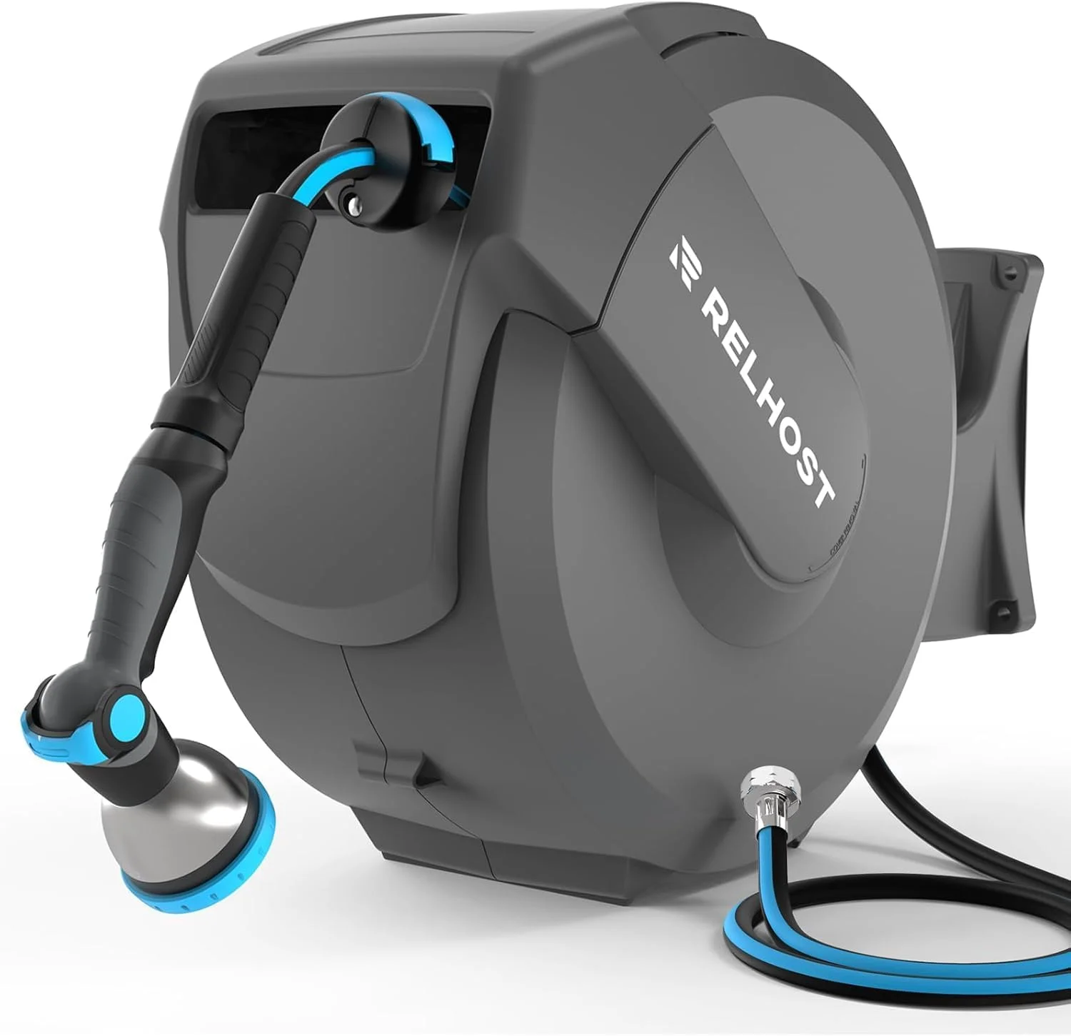 Retractable Garden Hose Reel, 1/2 in x 100 ft Wall Mount Heavy Duty Hose Reel with Any-Length Lock - Image 4