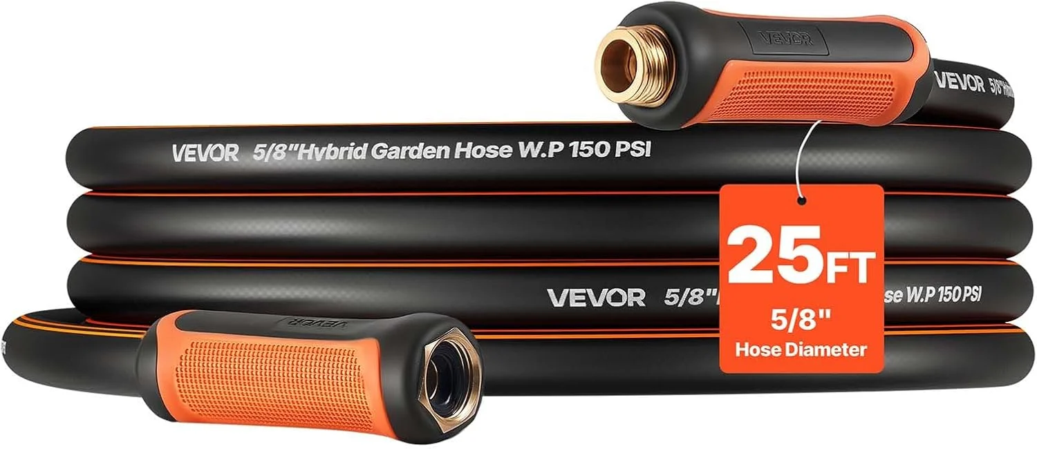 Garden Hose, 200 ft 5/8 Heavy Duty Rubber Water Hose with 10 Mode Nozzle, 150PSI Working & 600PSI Burst - Image 2