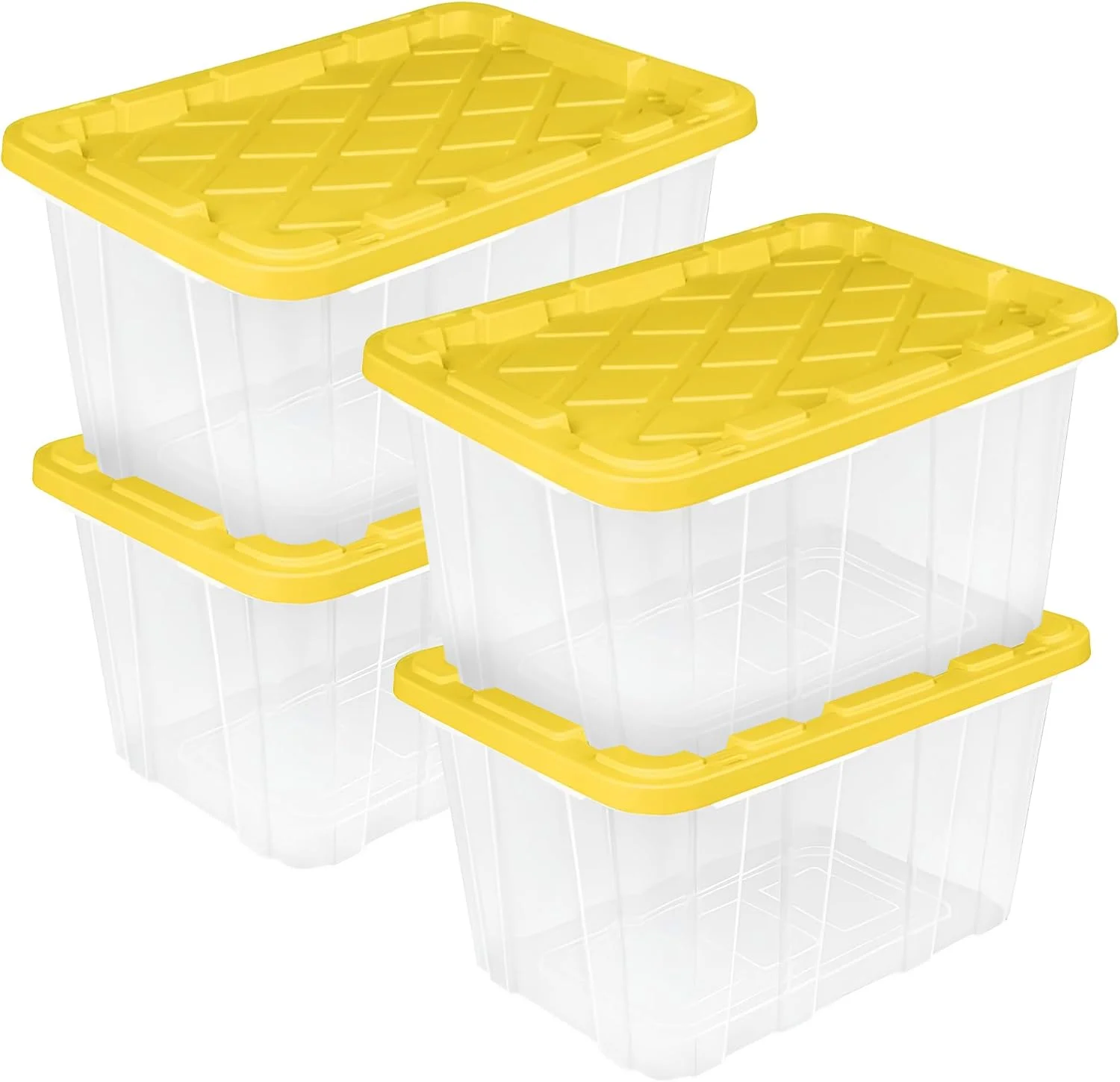 4-Pack 27 Gallon Industrial Storage Tote, Heavy-Duty Plastic Bins - Image 4