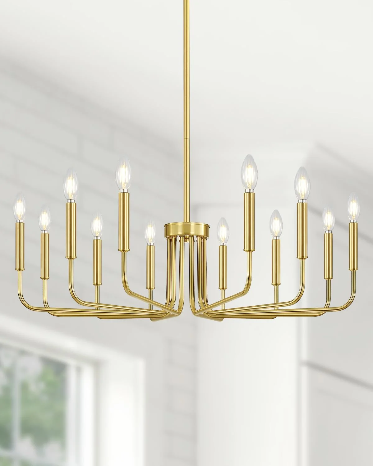 6 Light Champagne Bronze Chandelier, Farmhouse Chandelier for Dining Room Light Fixture Hanging - Image 19
