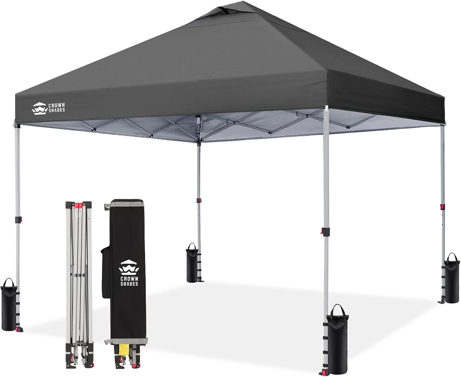 SHADES 10x10 Pop Up Canopy, Patented CenterLok One Push Tent Canopy, 8 Stakes, 4 Ropes (10x10 - Image 4