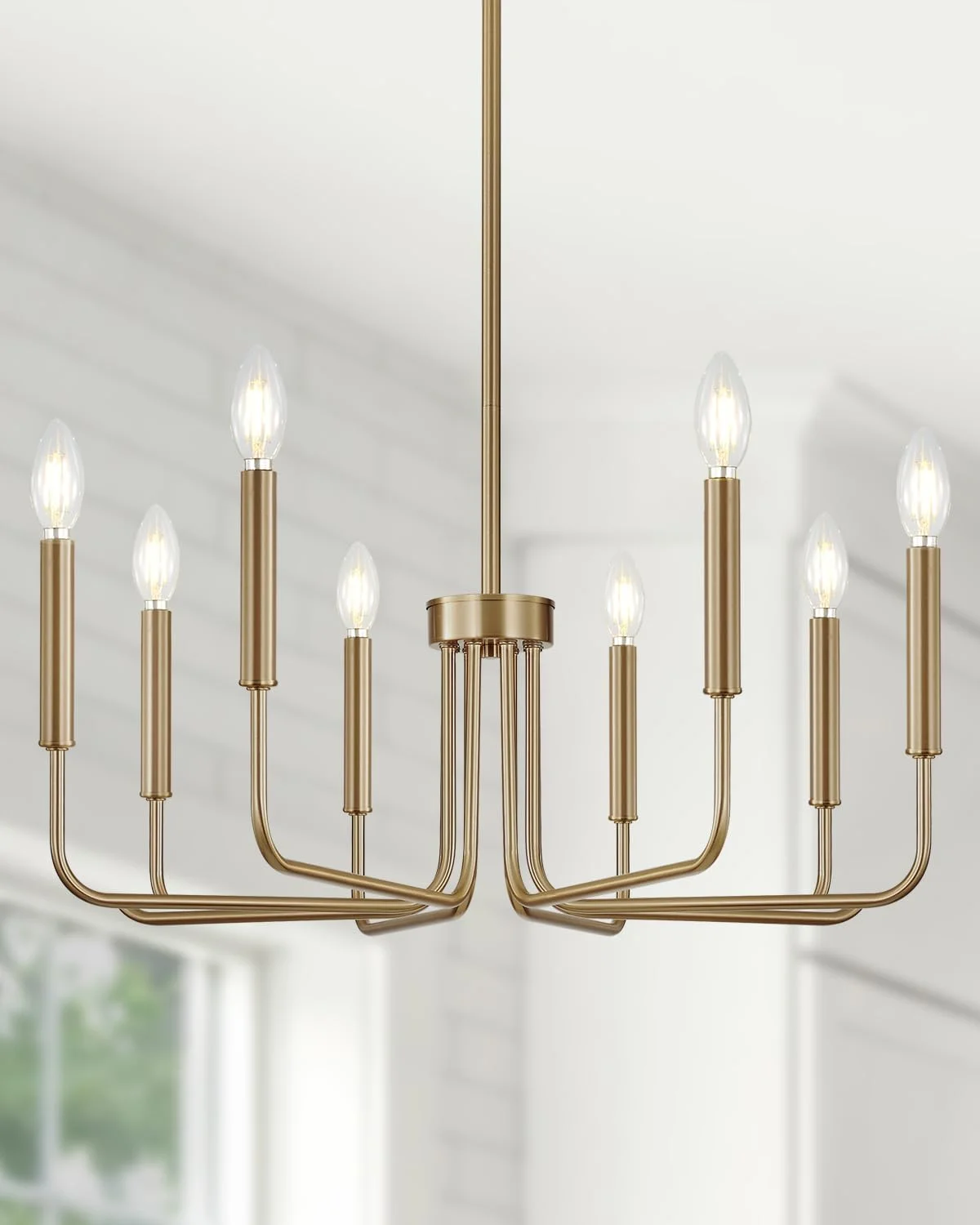 6 Light Champagne Bronze Chandelier, Farmhouse Chandelier for Dining Room Light Fixture Hanging - Image 13