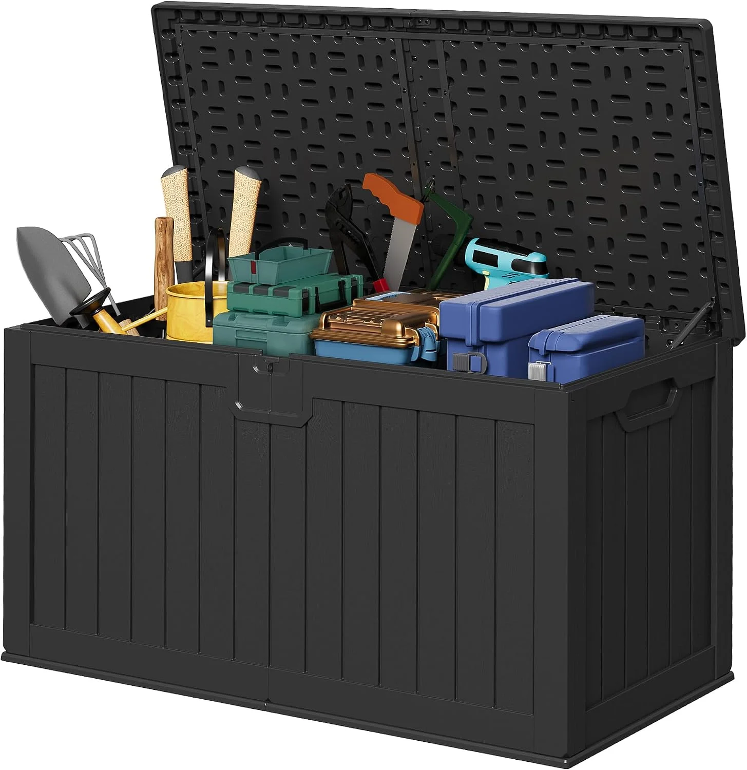 78 Gallon Deck Box, Waterproof Resin Outdoor Storage Box - Image 7