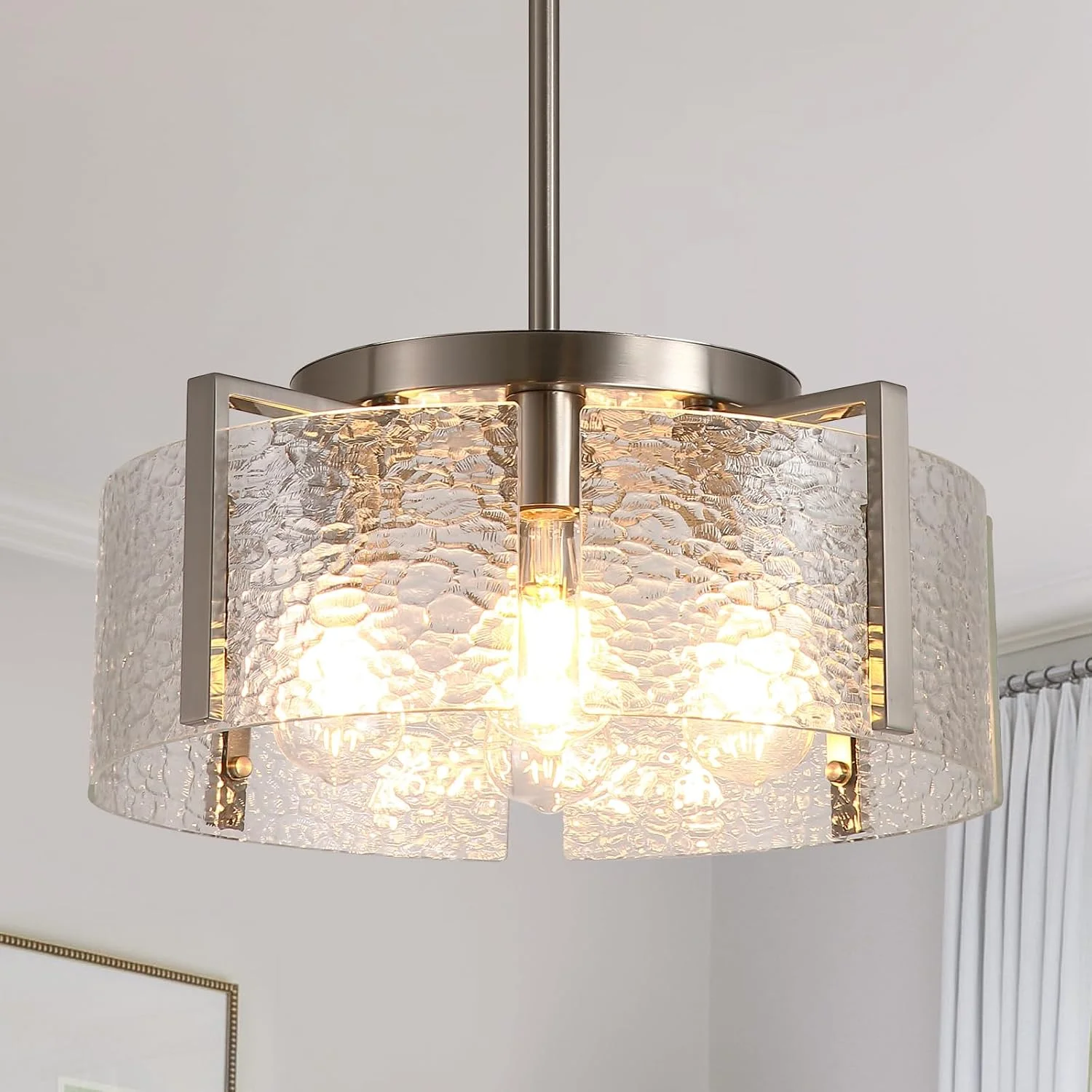 Chandeliers for Dining Room Light Fixture, Adjustable Glass Modern Farmhouse Chandelier for Entryway - Image 12