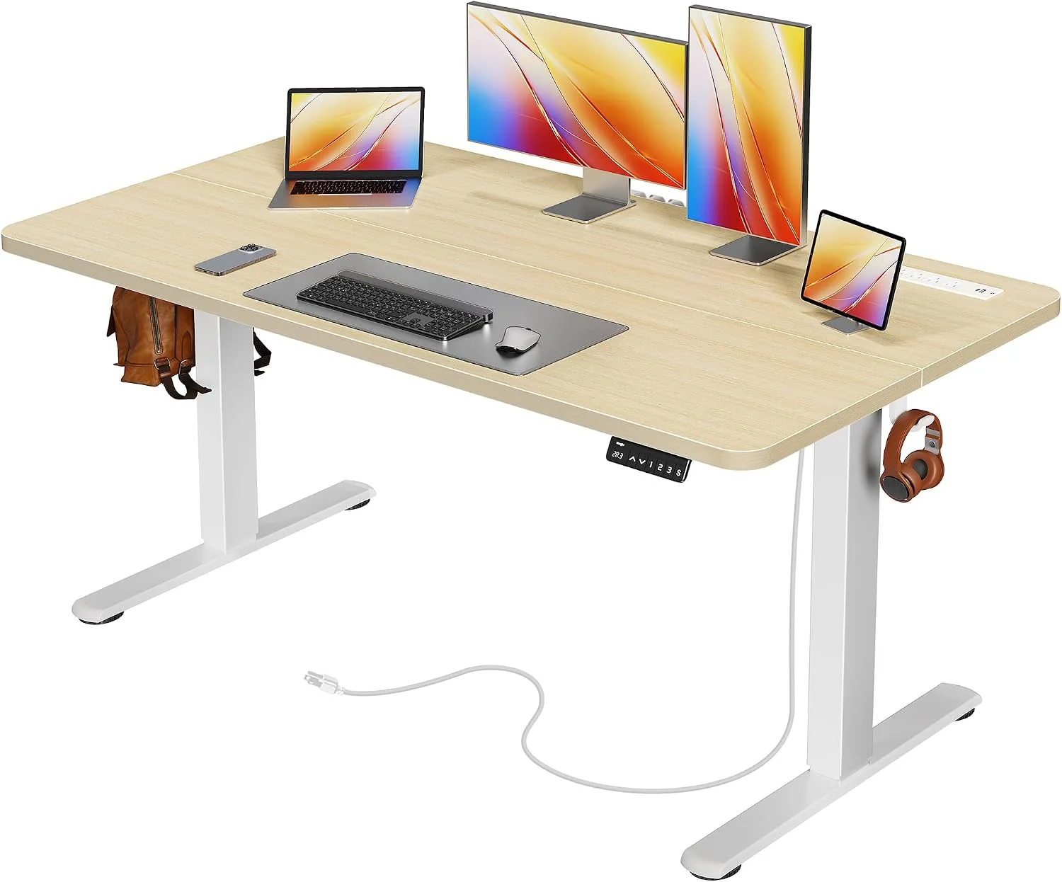 Electric Standing Desk with Power Outlets and USB-C Port, 47 X 24 Inch Height Adjustable Desk - Image 10
