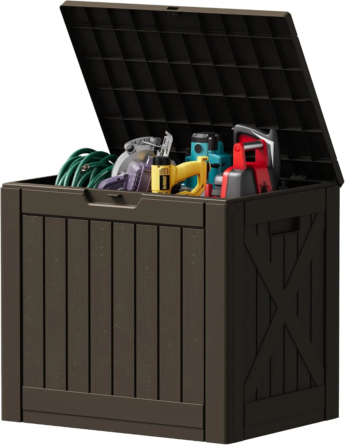 78 Gallon Deck Box, Waterproof Resin Outdoor Storage Box - Image 3