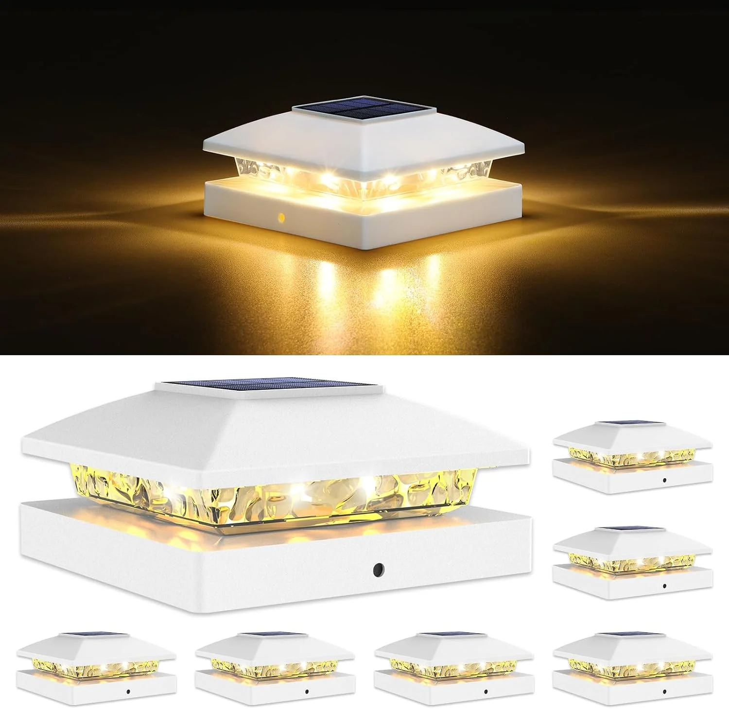 4x4 Solar Post Cap Lights, 12 Pack Black Waterproof Fence Lights - For Home Projects - Image 8