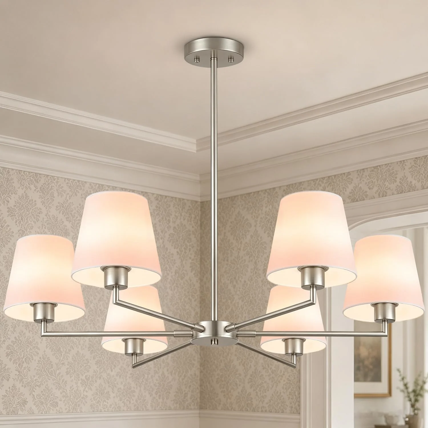 Gold Chandeliers for Dining Room, 6 Light - Image 3