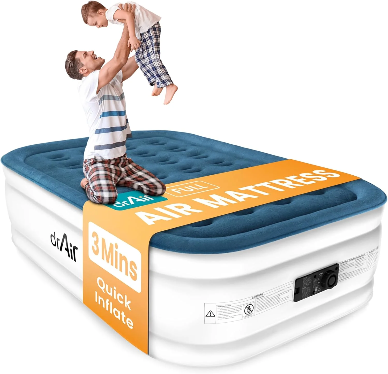 air Queen Air Mattress with Built-in Pump, 18 Raised Blow Up Mattress, 800 lbs Max Honeycomb Air Bed - Image 2
