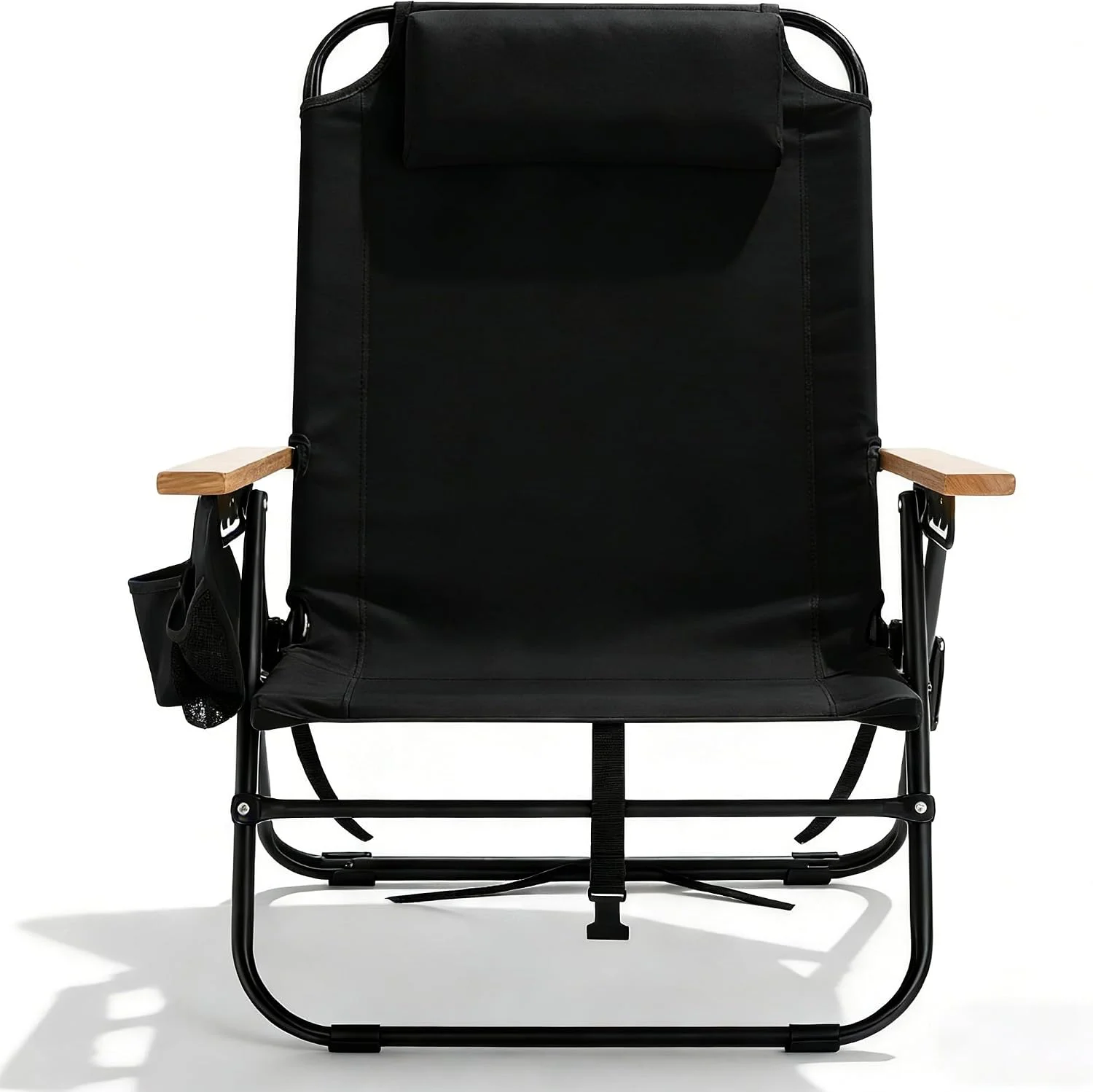 2 Pack Premium 5-Position Reclining Camping Chair, Portable Folding Lightweight Outdoor Chair with Wooden - Image 2