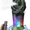 Misting Fan with Remote, 2L Water Tank & 2 Spray Modes, 30000mAh Rechargeable Outdoor Cooling Fan