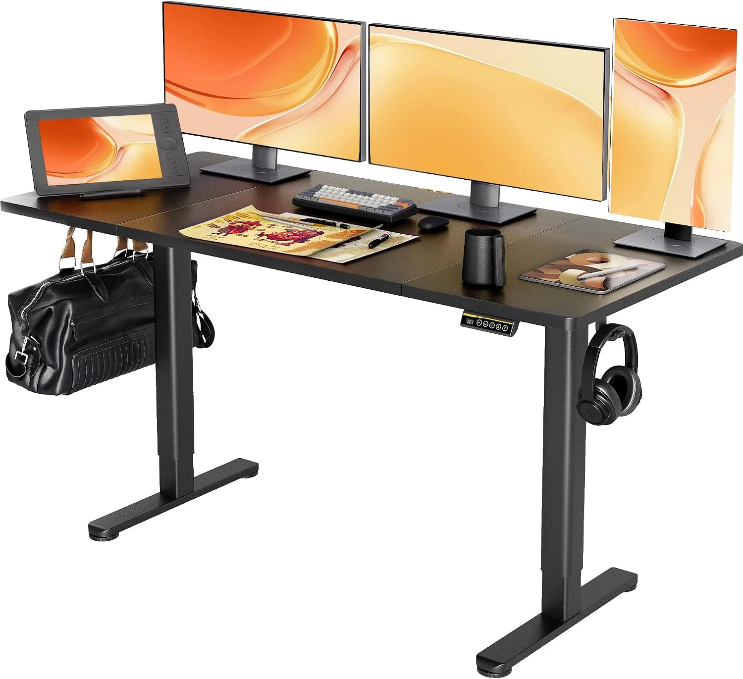 Electric Standing Desk, Adjustable Height Stand up Desk, 24x48 Inches Sit Stand Home Office Desk with Splice - Image 5