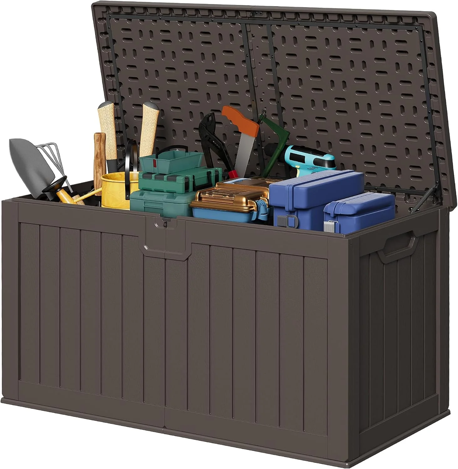 78 Gallon Deck Box, Waterproof Resin Outdoor Storage Box - Image 19