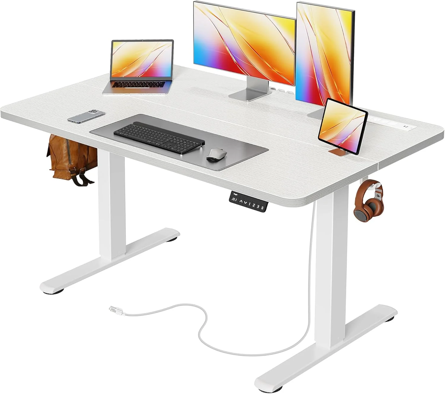 Electric Standing Desk with Power Outlets and USB-C Port, 47 X 24 Inch Height Adjustable Desk - Image 11