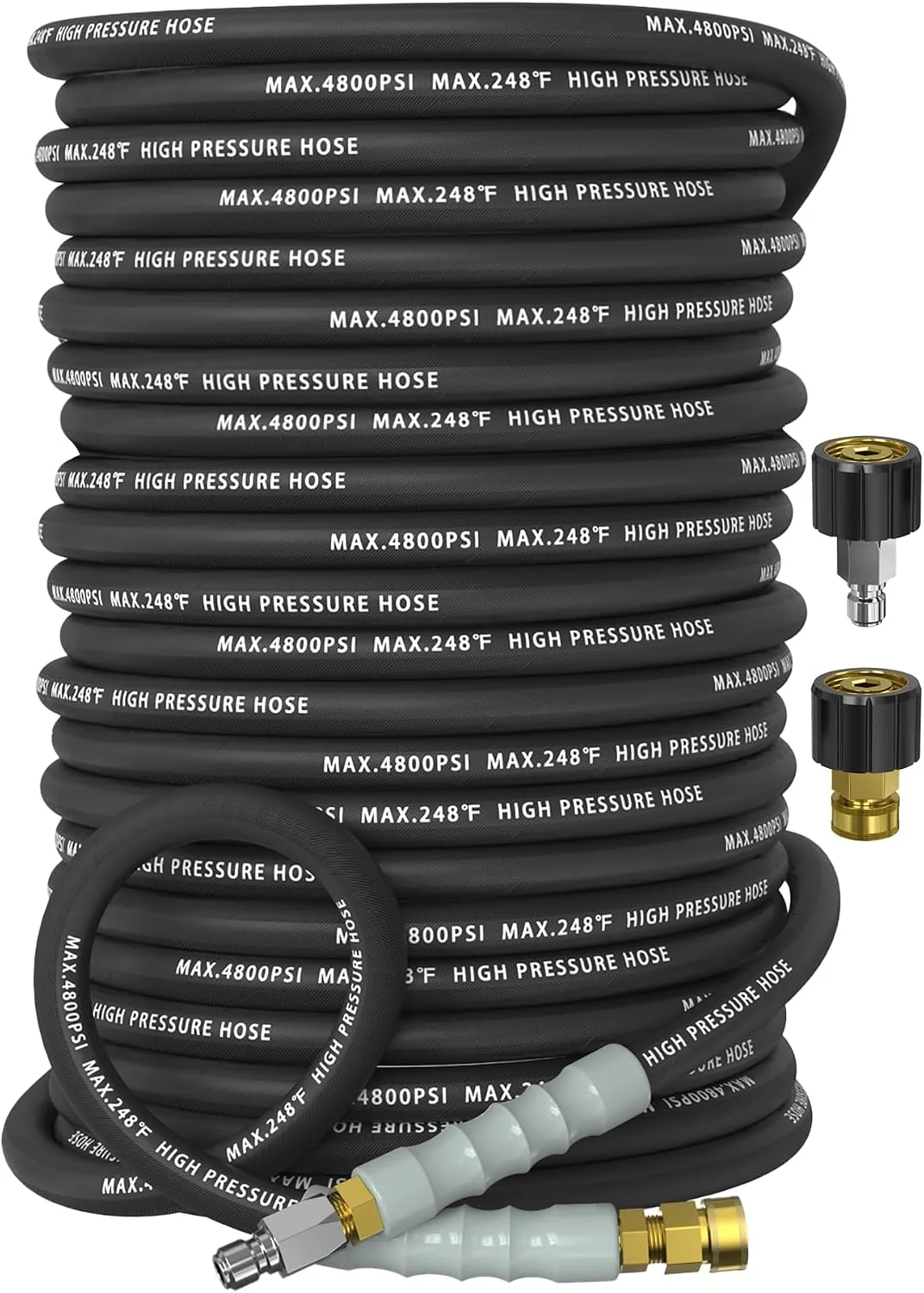 3/8 Pressure Washer Hose 50FT 4800 PSI, Kink Resistant Steel Braided Layer & NonMarking Rubber for Hot/Cold - Image 9