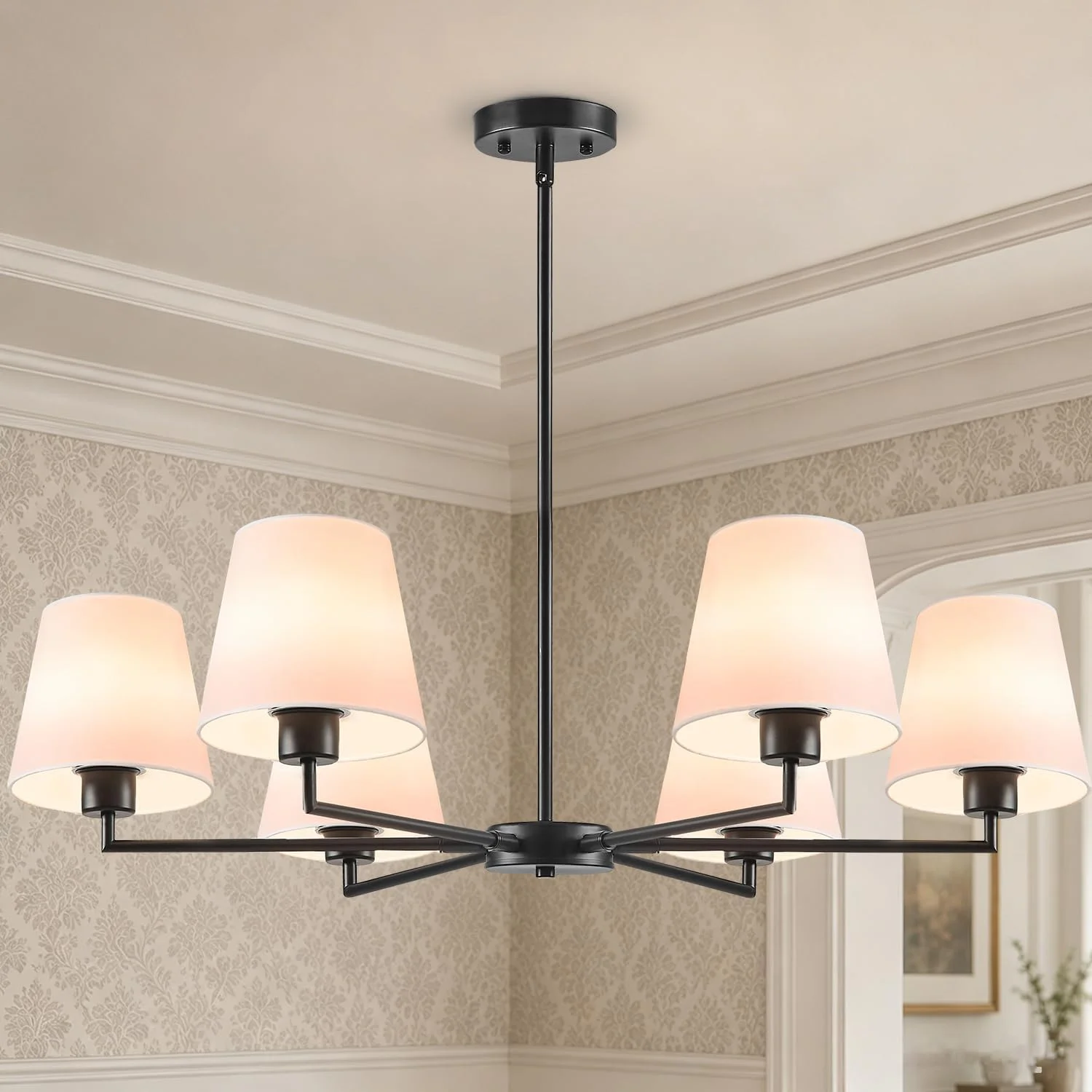 Gold Chandeliers for Dining Room, 6 Light - Image 4