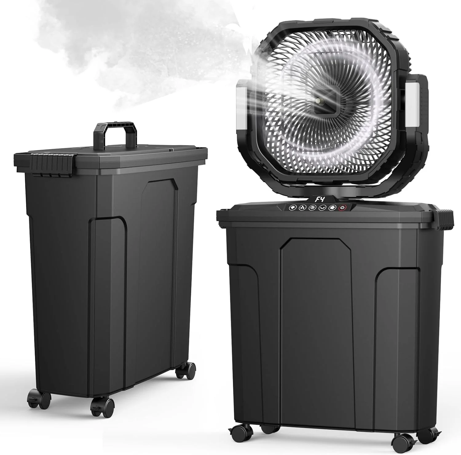 Outdoor Misting Fan for Outside, 5 Gal 12 Pro Portable Mister Fan with Water Box, 30000mAh Rechargeable Cooling - Image 2
