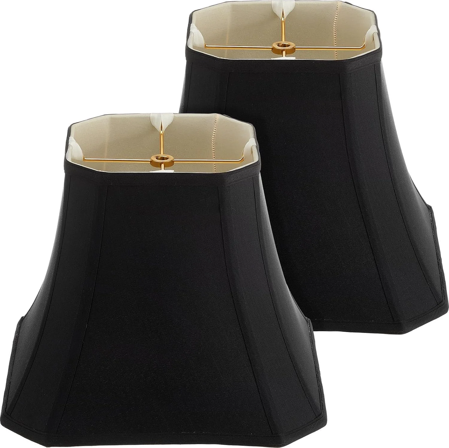 Set of 2 Bell Lamp Shade 6.25 x 8 Top 11 x 16 Bottom 12 High (Spider) Rectangle Cut Square Replacement - Image 3