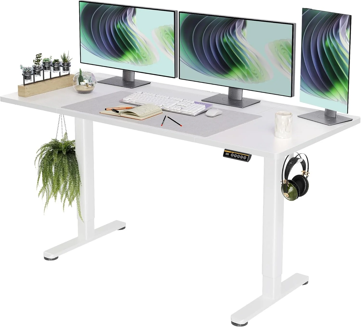Electric Standing Desk, Adjustable Height Stand up Desk, 24x48 Inches Sit Stand Home Office Desk with Splice - Image 28