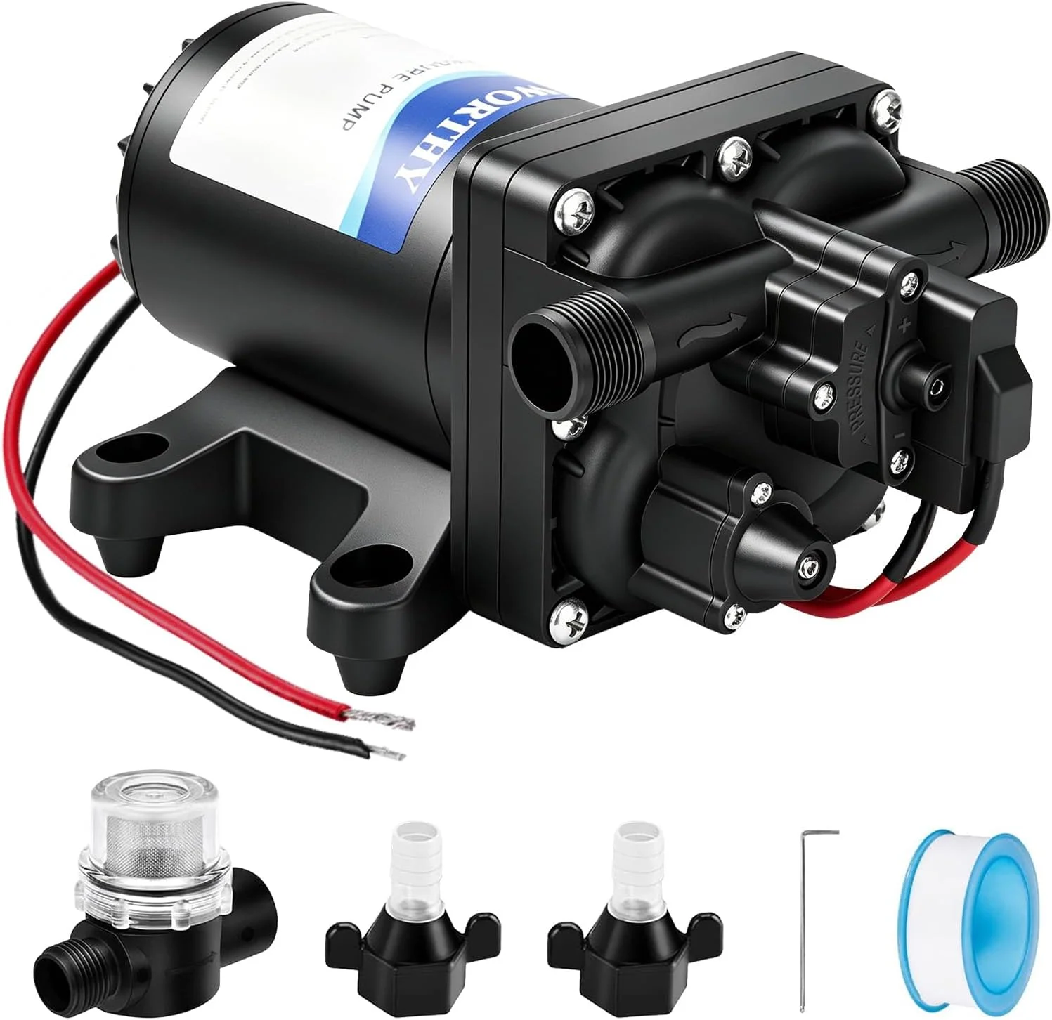 33-Series Industrial Water Pressure Pump 110V AC 4.0GPM 50PSI RV Fresh Water Diaphragm Pump include Garden - Image 4